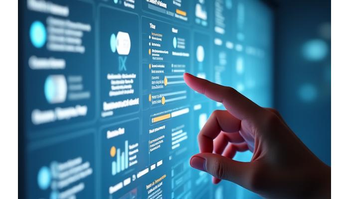 Illustration d'un tableau de bord de confidentialité avec des curseurs et des options de contrôle.