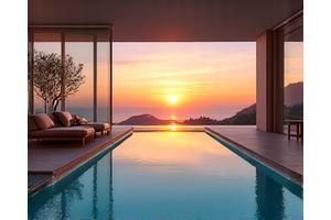 Villa de luxe avec piscine à débordement et vue mer